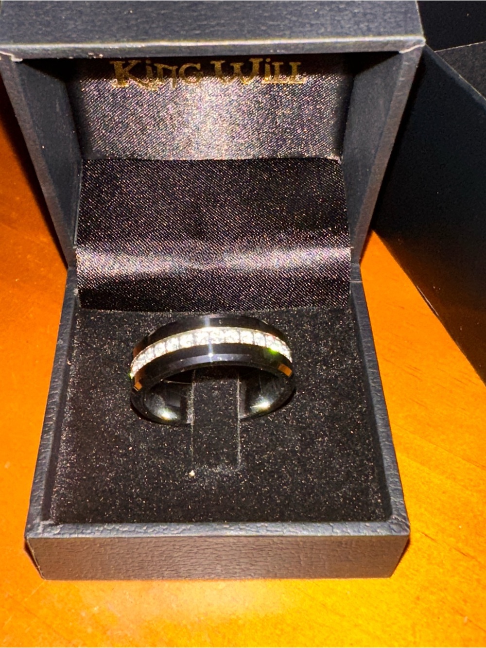 King Will Tungsten Ring with Clear Sapphire’s